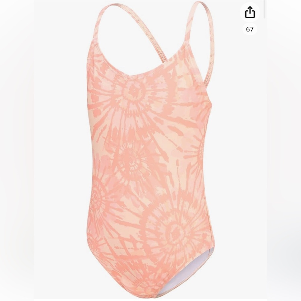 New Girls size 11/12 tie die one piece swimsuit. 🍑Peachy pink in color.